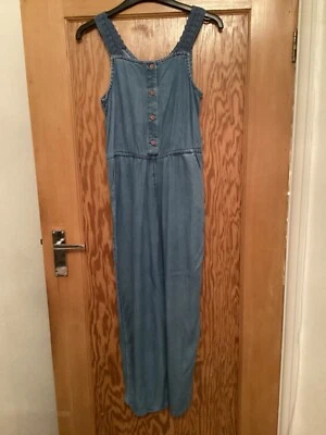 £5 • Buy Next Denim Blue Tencel And Viscose Dungarees Age 11