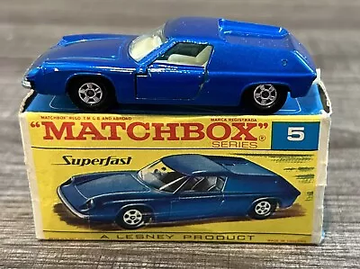 Vintage Matchbox No. 5 Lotus Europa Superfast Lesney 1971 Diecast Car + Box • $29.99