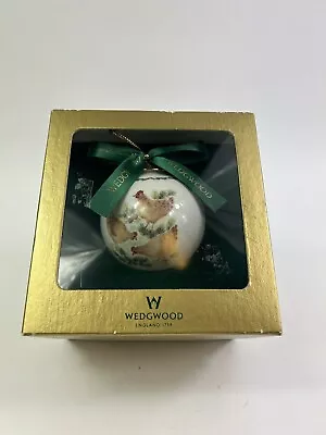 Wedgwood 3rd Day Of Christmas Three French Hens Ball Ornament With Box • $50