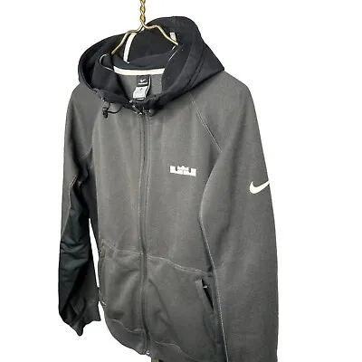 Nike Therma Fit LeBron James Hoodie Men Small Full Zip King Crown Fleece Jacket • $19.25