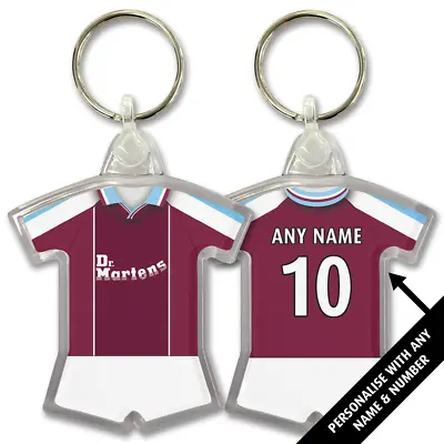 £3.99 • Buy West Ham 1999 Retro Home Shirt Personalised Key Ring Keyring Add Any Name & No.