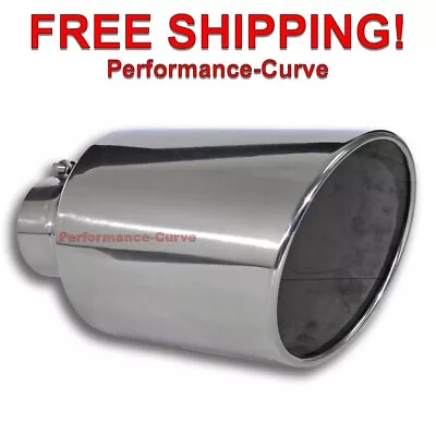 Diesel Stainless Steel Bolt On Exhaust Tip 4  Inlet - 8  Outlet - 15  Long • $82.95