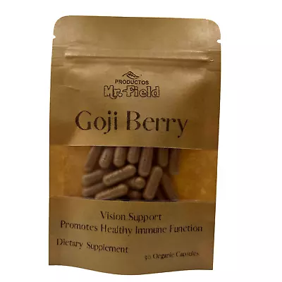 Goji Berry 100% Organic Capsules 500 Mg Quantity 30 • $16.50
