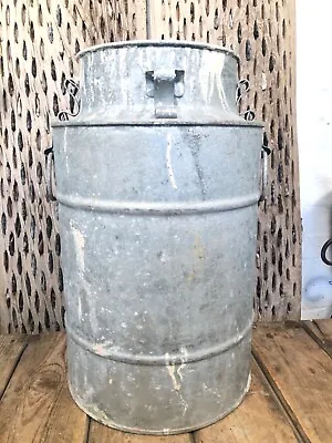 Vintage Large Rustic Galvanised French Milk Churn Garden Planter Wedding Prop • £80