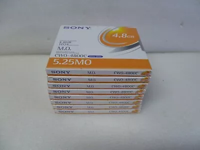 LOT OF 8 NEW Sony CWO-4800C 4.8GB 5.25 MO OPTICAL DISK FACTORY SEALED • $75