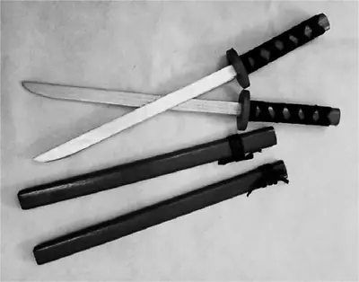 2 X Wooden Katana Samurai Sword For Display Cosplay MR Black • $32