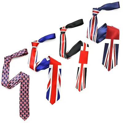 Tie Co Men's Wide & Slim Union Jack Great Britain England Patriot Flag Ties • £4.99