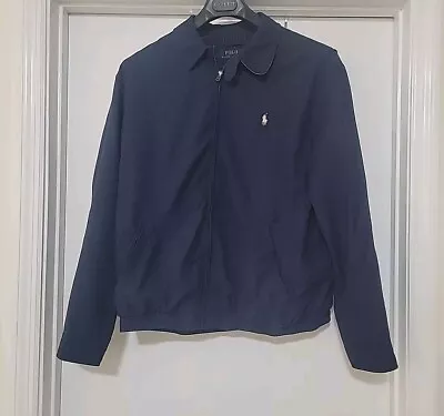 Polo Ralph Lauren Harrington Jacket Plaid Lined Collar XL Navy Blue Dad Bomber • $29.99