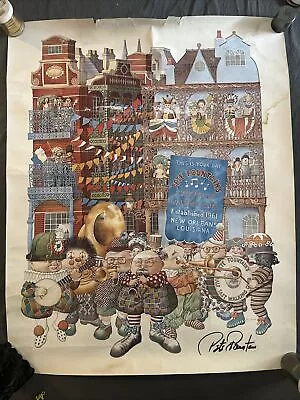 Damaged PETE FOUNTAIN New Orleans Mardi Gras Poster 24x30” - Auto - • $100