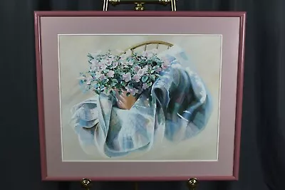 Nancy N. A. Noel  Impatiens  Print 24  X 20  Plus Frame Flowers W/ Amish Quilt • $55