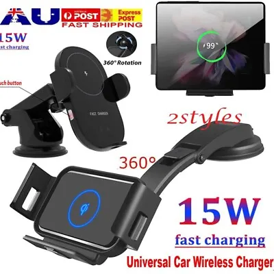 Car Wireless Charger For Samsung Galaxy Z Fold 3 4 5 Automatic Car Mount Holder • $39.99