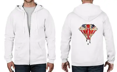 Dripping Diamond Union Jack Hoodie - Melting Dope Swag Hipster Tumblr T-Shirt • £29.95