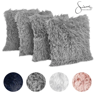 £14.99 • Buy Sienna Faux Mongolian Fur Set Of 4 X Cushion Covers Soft Fluffy Mohair 18  X 18