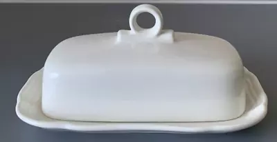 Mikasa French Countryside F9000 Butter Dish White Stoneware Covered • $44.99