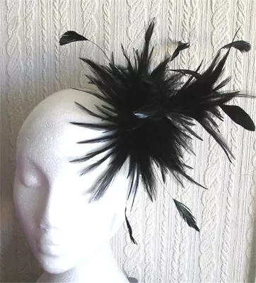 £4.90 • Buy Black Feather Fascinator Hair Clip Headpiece Brooch Wedding Party Fancy Dress