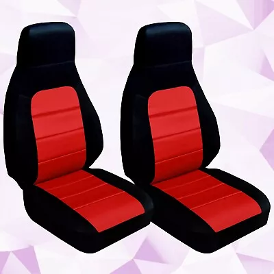 Front Set Car Seat Covers Fits MAZDA MIATA 1990-2012   Black And Red • $99.99