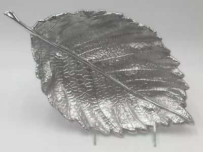 MARIPOSA BRILLANTE Silver Aluminum Leaf Platter Serving Dish/Tray 14” • $19.99