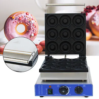 £149 • Buy Commercial Nonstick Doughnut Maker Electric 9pc 9cm Donut Baker Machine 220V