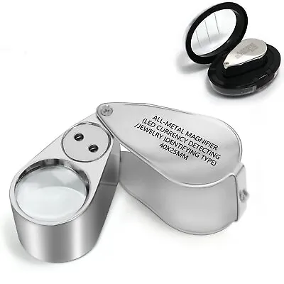 40X Jewelers Loupe Magnifying Glasses With LED Light For Close Work Stamp • $15.30
