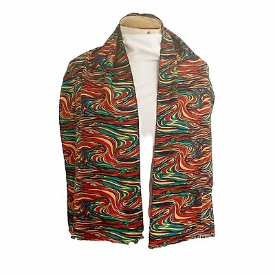 MOSCHINO CAMOUFLAGE RED RECTANGLE  Silk Scarf  54/13 In MADE IN ITALY  #A110 • $46.20