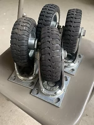 6 Inch Black Pneumatic Wheel Caster Set . 4 Swivel. • $99