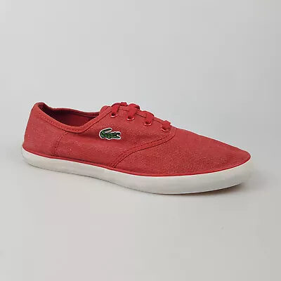 Women's LACOSTE 'Gambetta' Sz 6.5 US Casual Shoes Red White | 3+ Extra 10% Off • $38.49