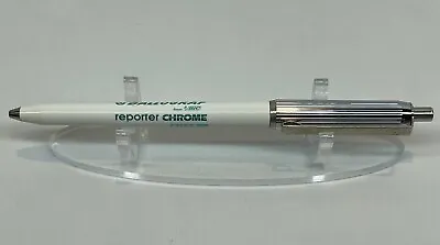 Bic Ballograf Reporter Chrome Ink Pen Sweden Made White Silver Tone Company Logo • $14.39