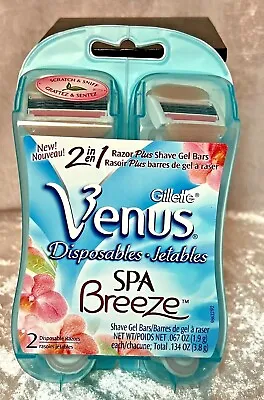 Gillette Venus Spa Breeze 2-in-1 Disposable Razors Plus Shave Gel Bars - New  B4 • $9.75