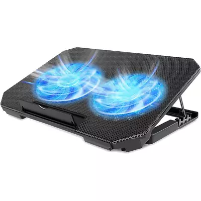 Laptop Cooling Pad Adjustable Height 2 Fan Quiet Cooler 2 USB Ports For 12 -15.6 • $16.55