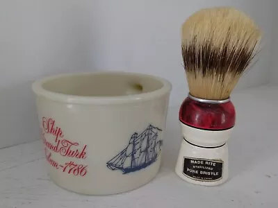 Vintage Old Spice Shaving Mug Ship Grand Turk Salem 1786 Shulton Made Rite Brush • $27.99