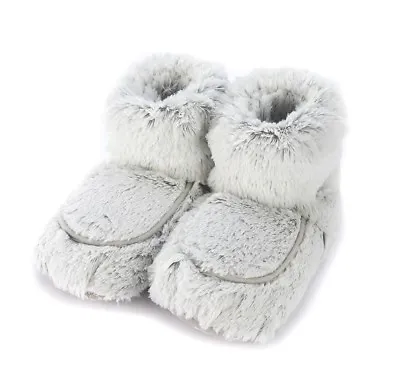 NEW Warmies Cozy Body Grey Marshmallow Soft Fur Microwavable Slipper Boots • £23.65