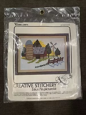 Vtg Vogart Crafts Crewel Stitchery Embroidery Kit 2109 Barn Scene New • $12