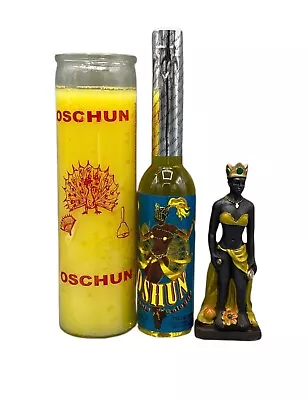 Oshun Candle Bundle Goddess Of Love 7 African Power Statue Santeria Yoruba Money • $29.99