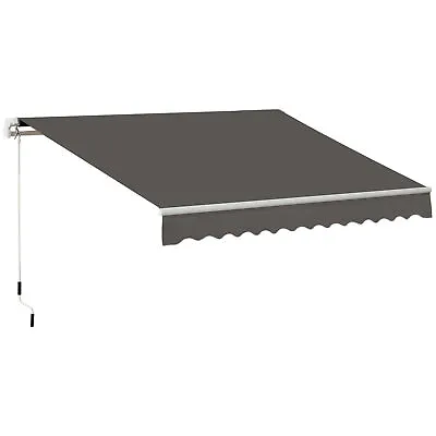 Outsunny Manual Retractable Awning Garden Shelter Canopy 3 X 2m Grey • £149.99