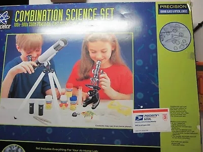 Toys R US EDU Combination Science Set Kit Telescope X40 Microscope X900 Combo • £33.16