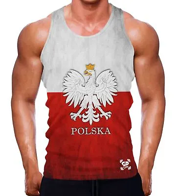 £16.87 • Buy Polska Poland Flag Tank Vest Men Gym Wear Top BODYBUILDING TANK Muscle Fitted