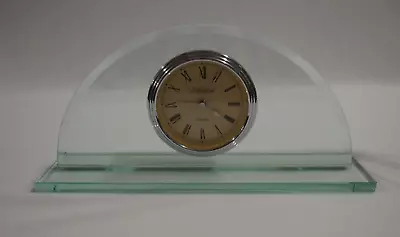 Whitehall Clear Glass Half Moon Mantle Clock • $12.44