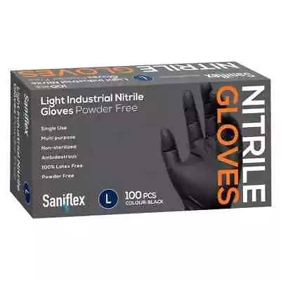 100-1000 Black Disposable Powder Free Nitrile Gloves Medical Mechanic Food • $13.20
