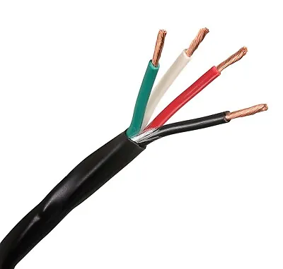 16/4 CL3 IN-WALL 16 AWG Gauge 4 Conductor PURE COPPER Speaker Wire Black - 50FT • $30.95