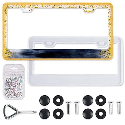 NiArt Car License Plate Frame Resin Casting Mold + Screw Accessories + Glitters • $10.99