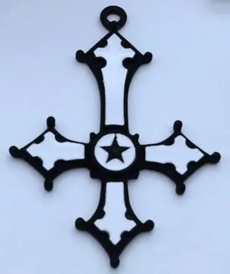 Gothic Black And White Inverted Cross Pendants 2pk • £2.99