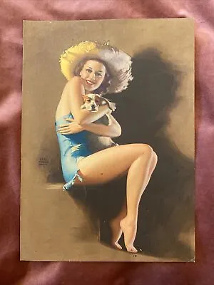 Pin-Up Girl Vintage Earl Moran 1942 Litho Small Poster Frameable Pin-Up Girl • $21.94