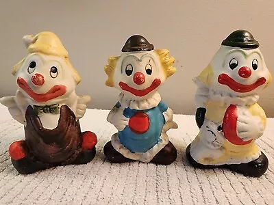 Ceramic Circus Clown Lot Of 3 Vintage Nice 4 Inch Tall • $5