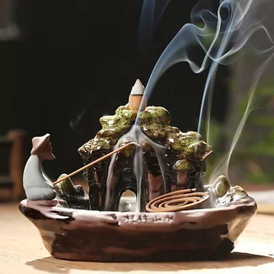 $10.40 • Buy Ceramic Backflow Incense Burner Waterfall Dragon/Buddha's Hand/Boat Ornament
