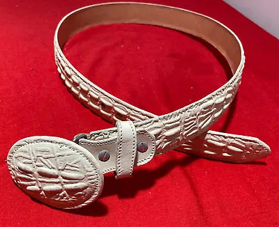 Men's Leather Caiman Print Cowboy Belt Cinto De Hombre Impreza Caiman Size 44 • $35