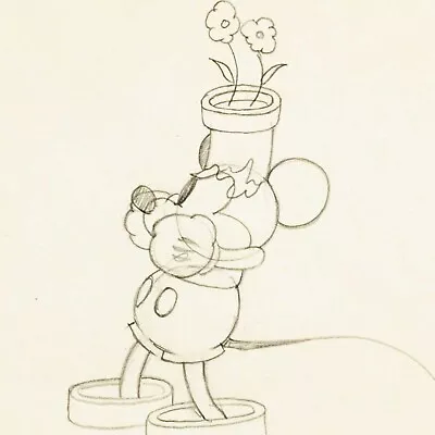 Walt Disney Studios Of 1932 ! Animation Drawing Of MICKEY MOUSE + CERTIFICATE • $435