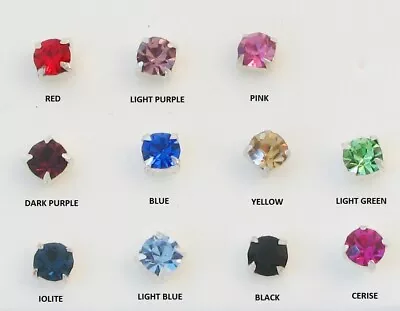 Solid 925 Sterling Silver Cubic Zirconia Stud Earrings Asst Colours Gift Box Uk • £3.99