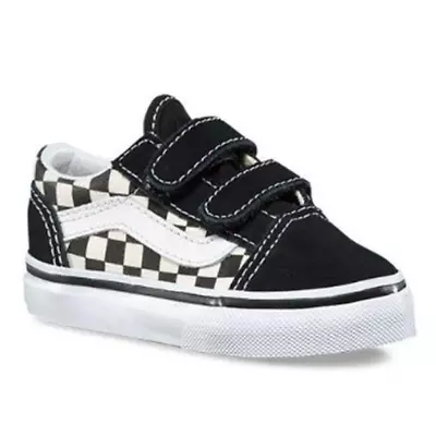 Vans - Toddler Old Skool V Primary Check Black/White Skate Shoes • $69.99