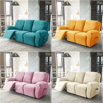 1 2 3 Seat Velvet Elastic Recliner Cover Split All-inclusive Armchair Slipcovers • $51.73