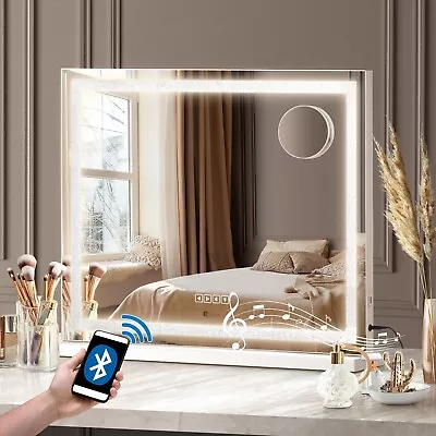 Oikiture Bluetooth Hollywood LED Makeup Mirror 58x49cm Crystal Vanity Mirrors • $145.90